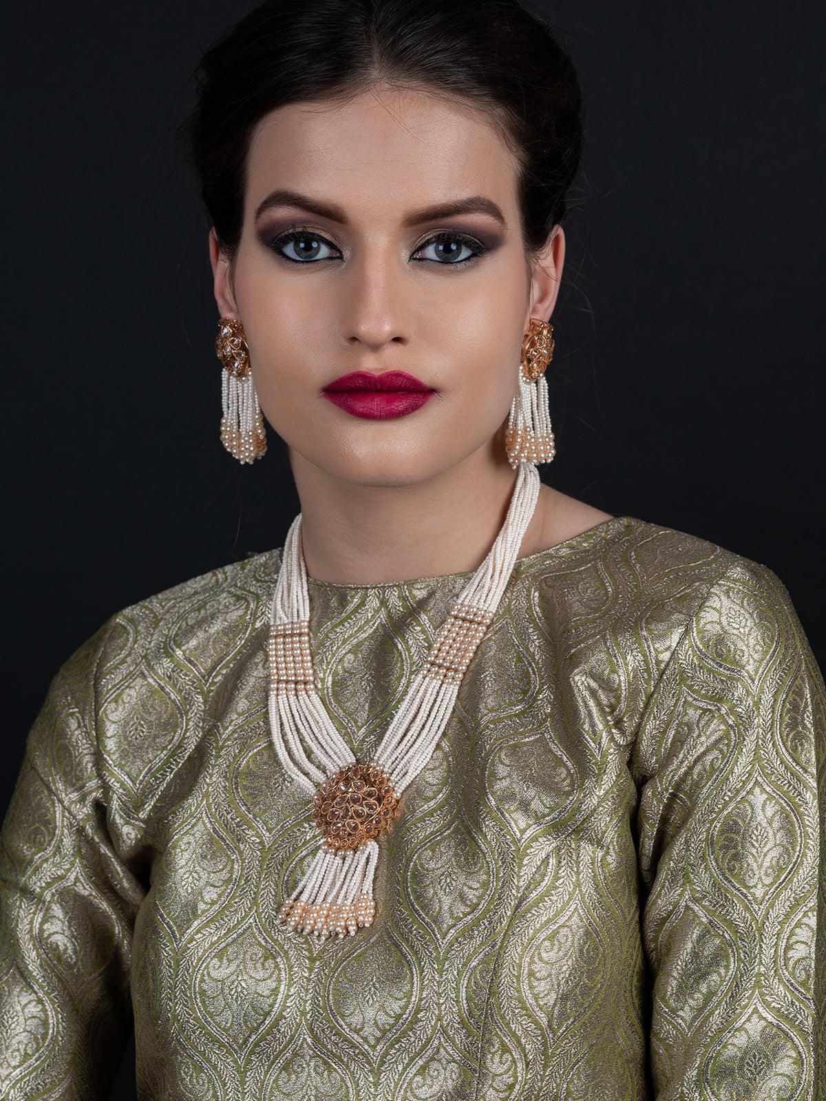 Women's Typical Faux Pearl Necklace With Earring