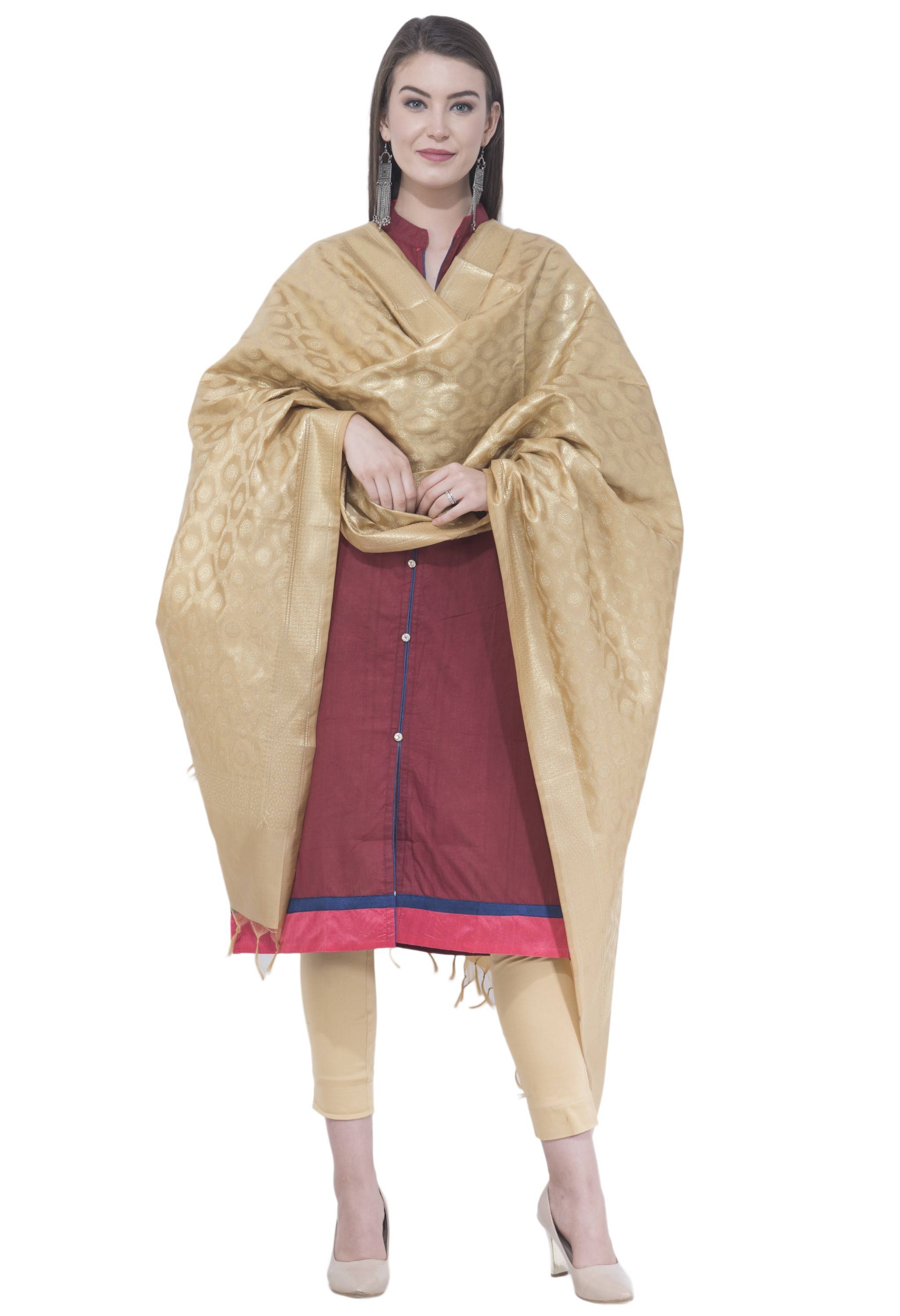 A R SILK Golden Color Vns pastle Chanderi cotton Dupattas