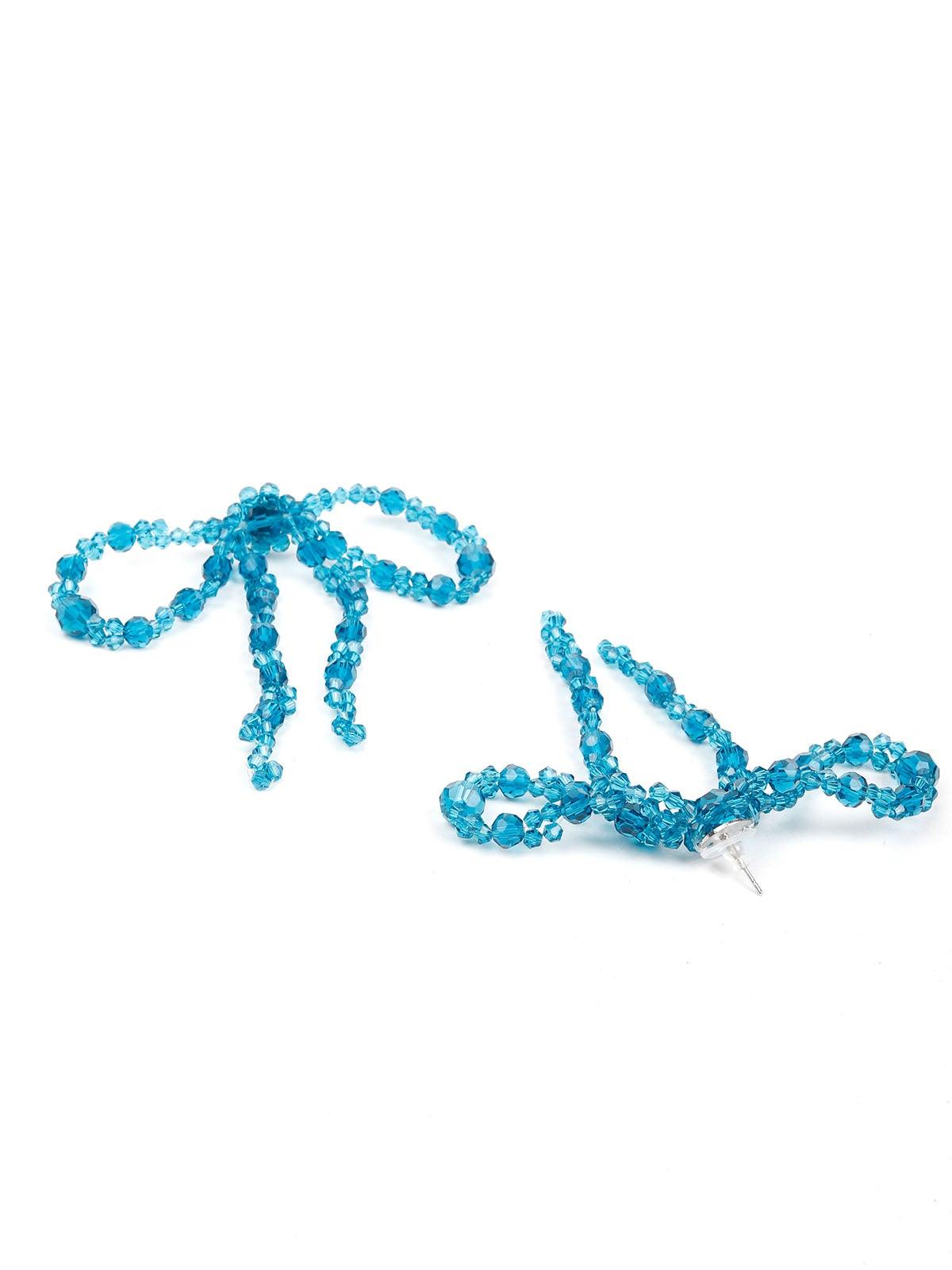 Women's Vibrant Blue Beaded Statement Earring