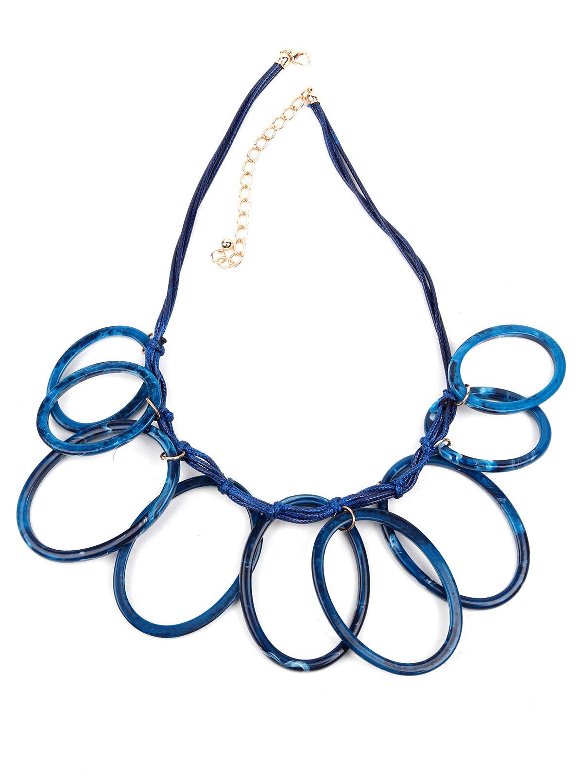 Women's Vibrant Blue Loop Statement Necklac