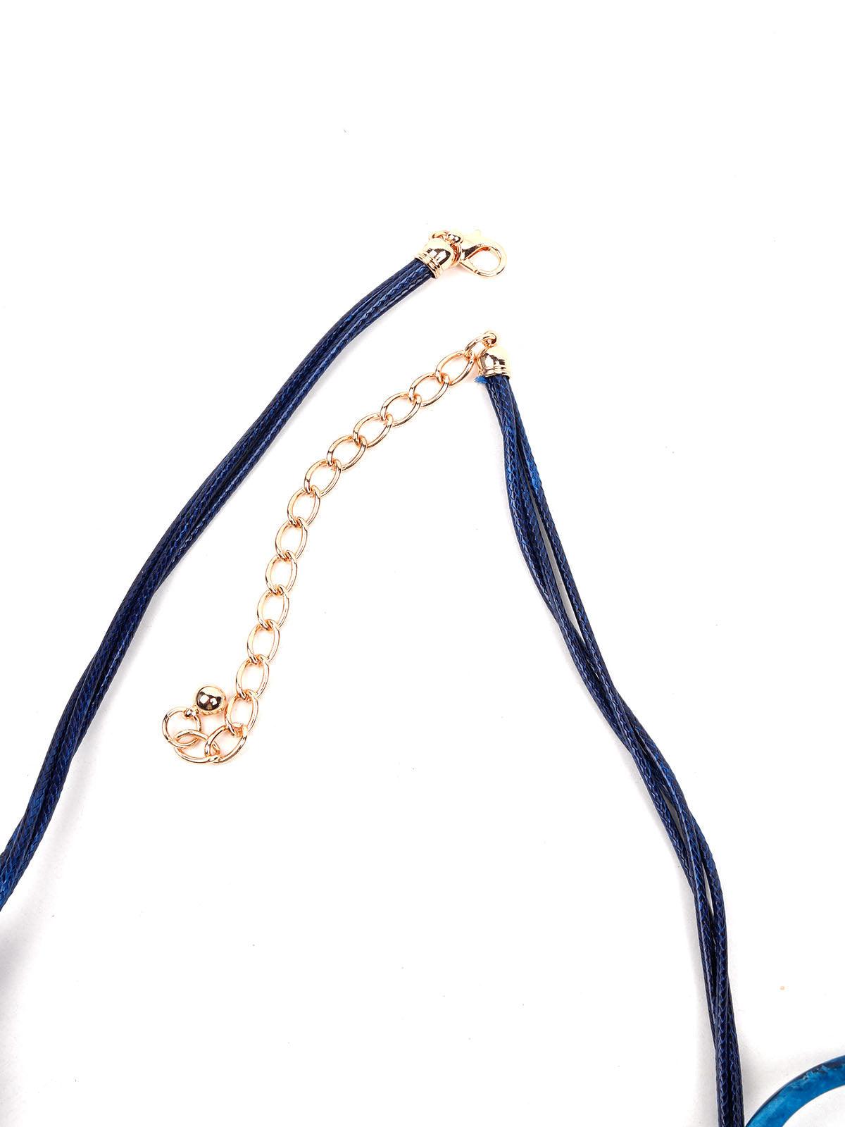 Women's Vibrant Blue Loop Statement Necklac