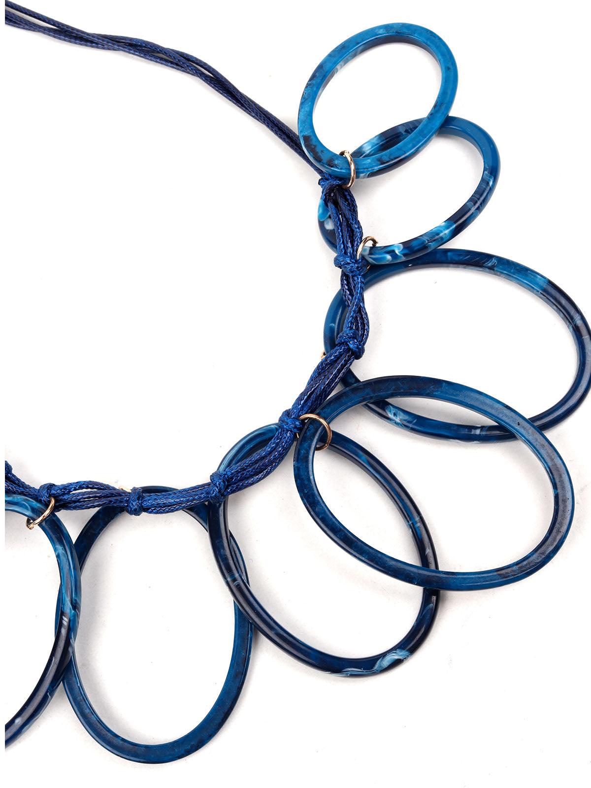 Women's Vibrant Blue Loop Statement Necklac