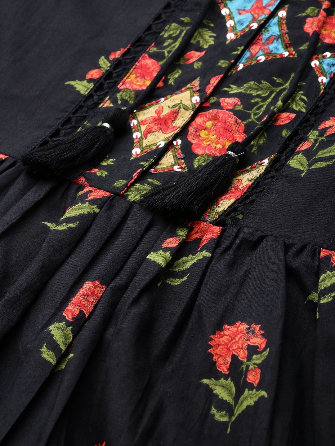 Women's Cambric Embroidered Tiered Top