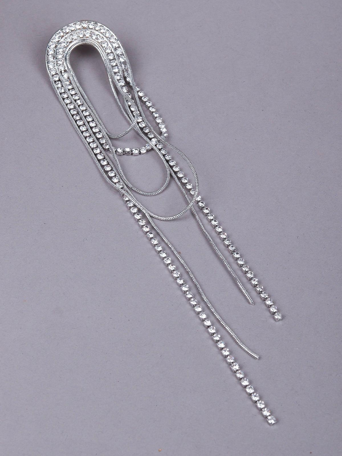 Women's Whimsical Silver Crystal Earrings