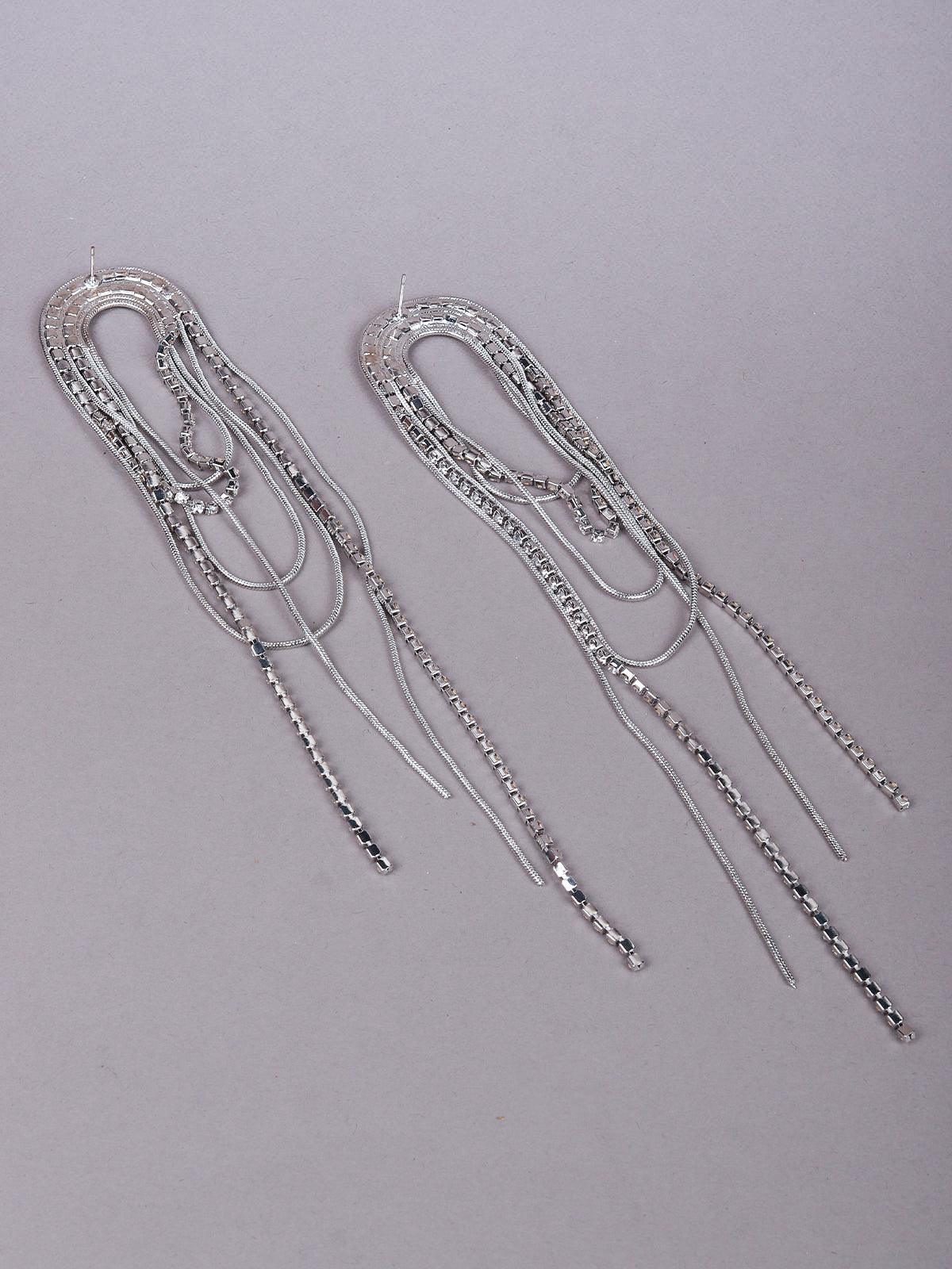 Women's Whimsical Silver Crystal Earrings