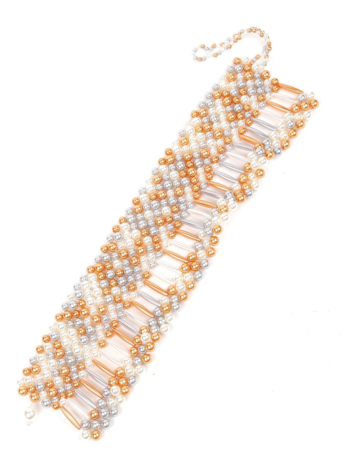 Women's White And Gold Queen'S Necklac