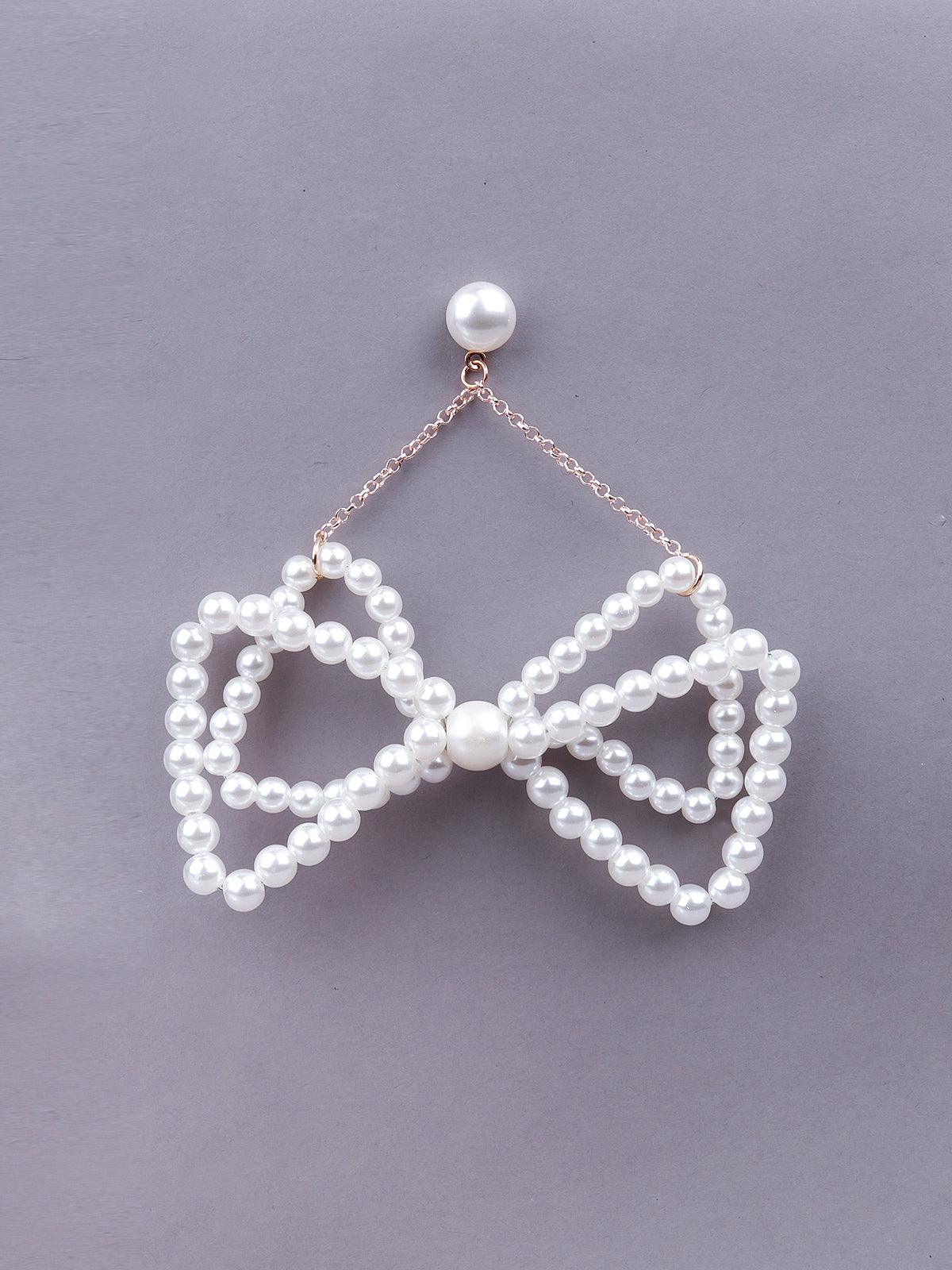 Women's White Artifical Pearl Statement Earring