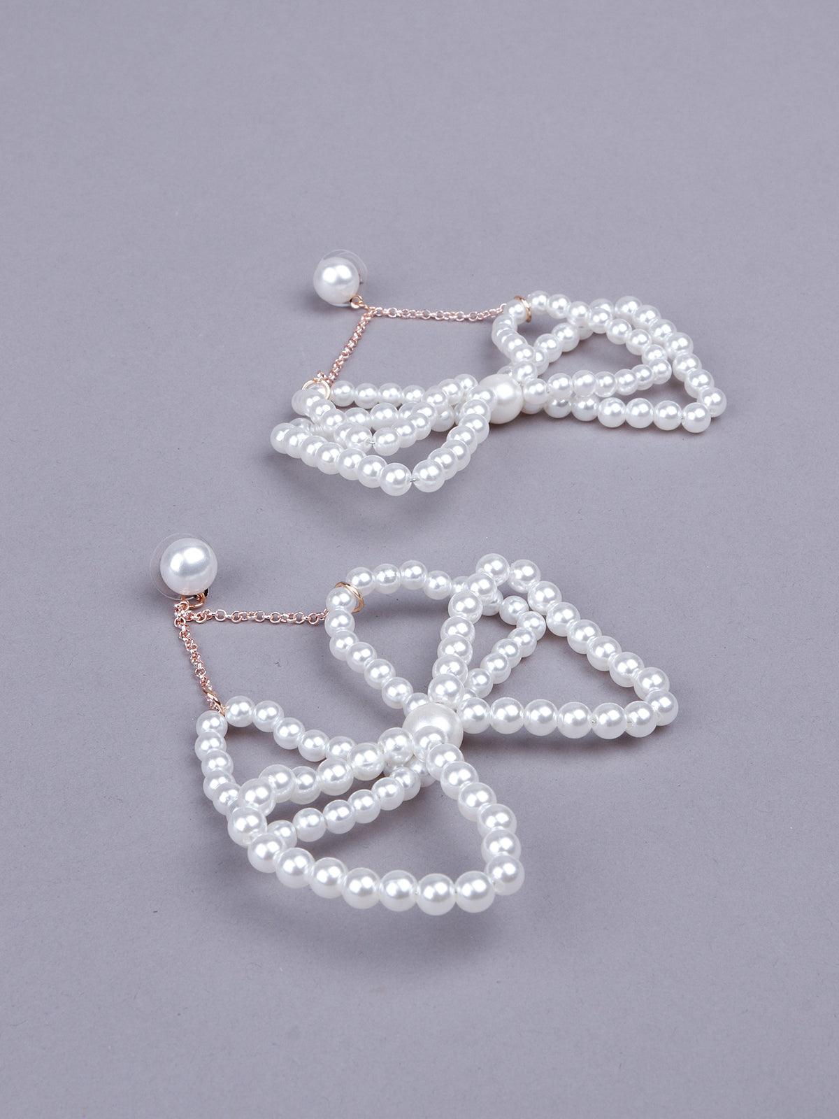 Women's White Artifical Pearl Statement Earring