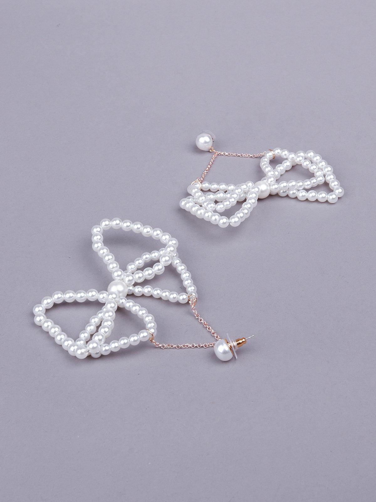 Women's White Artifical Pearl Statement Earring