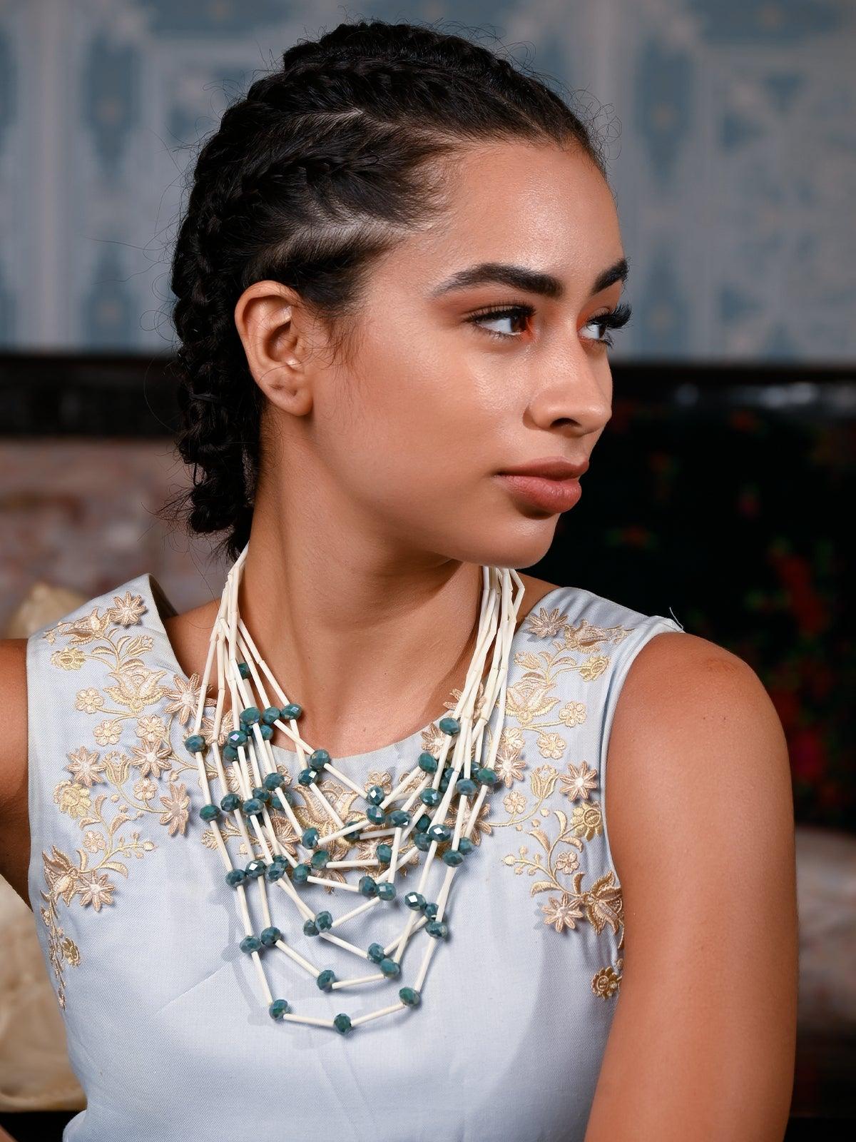 Women's White Beaded Beautiful Necklac