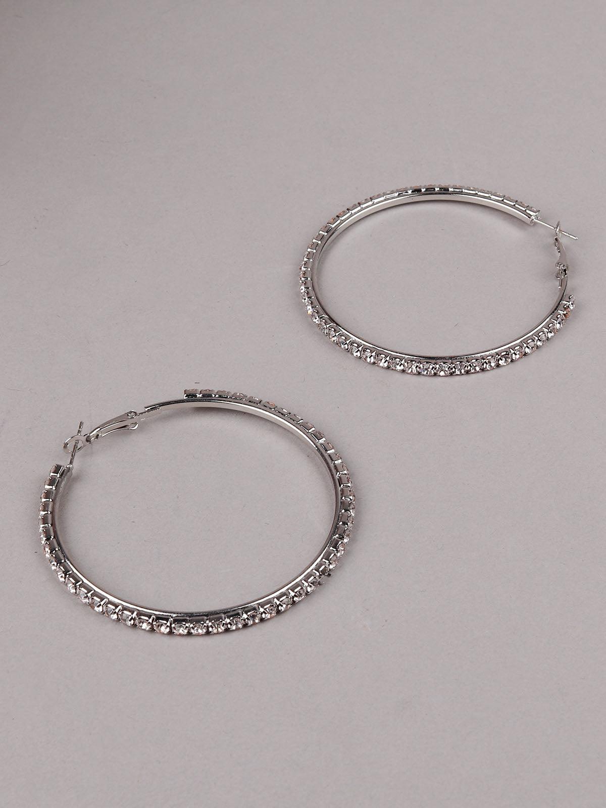 Women's White Big Hoop Earrin