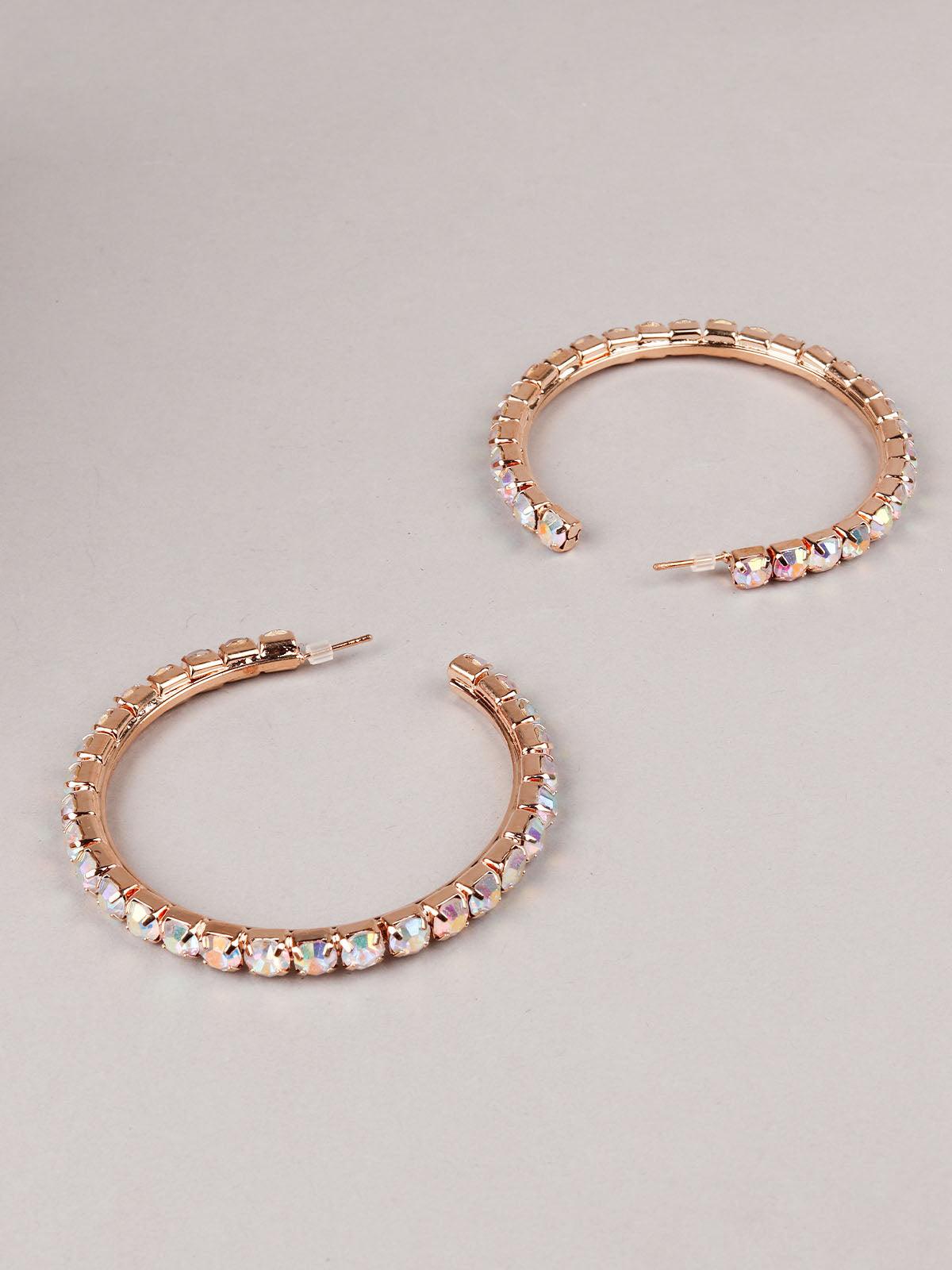 Women's White Big Hoop Earrin