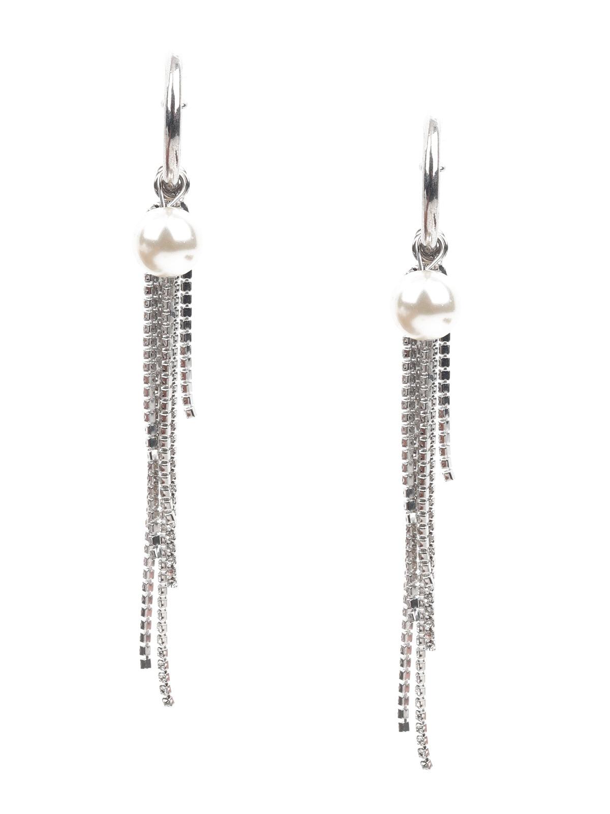 Women's White Dangler Earring