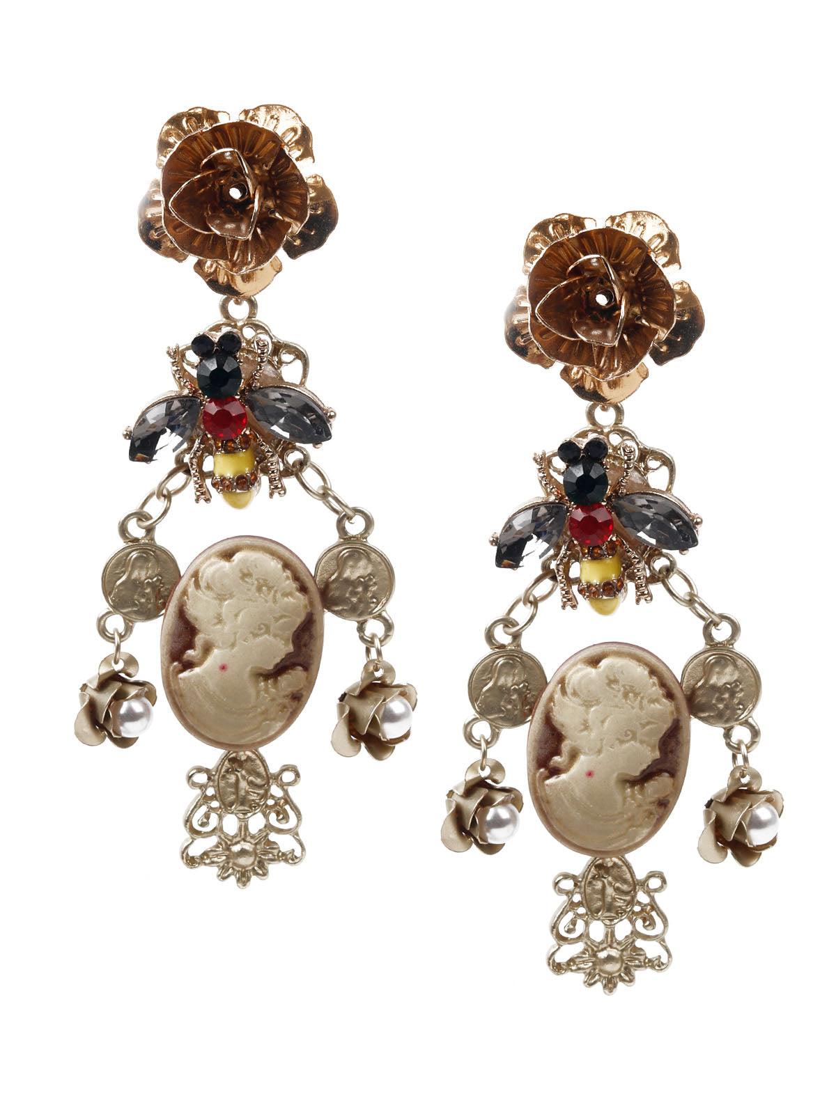 Women's White Faux Pearl Dangler Earrin