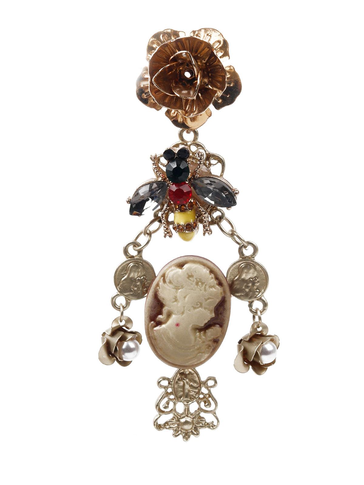 Women's White Faux Pearl Dangler Earrin