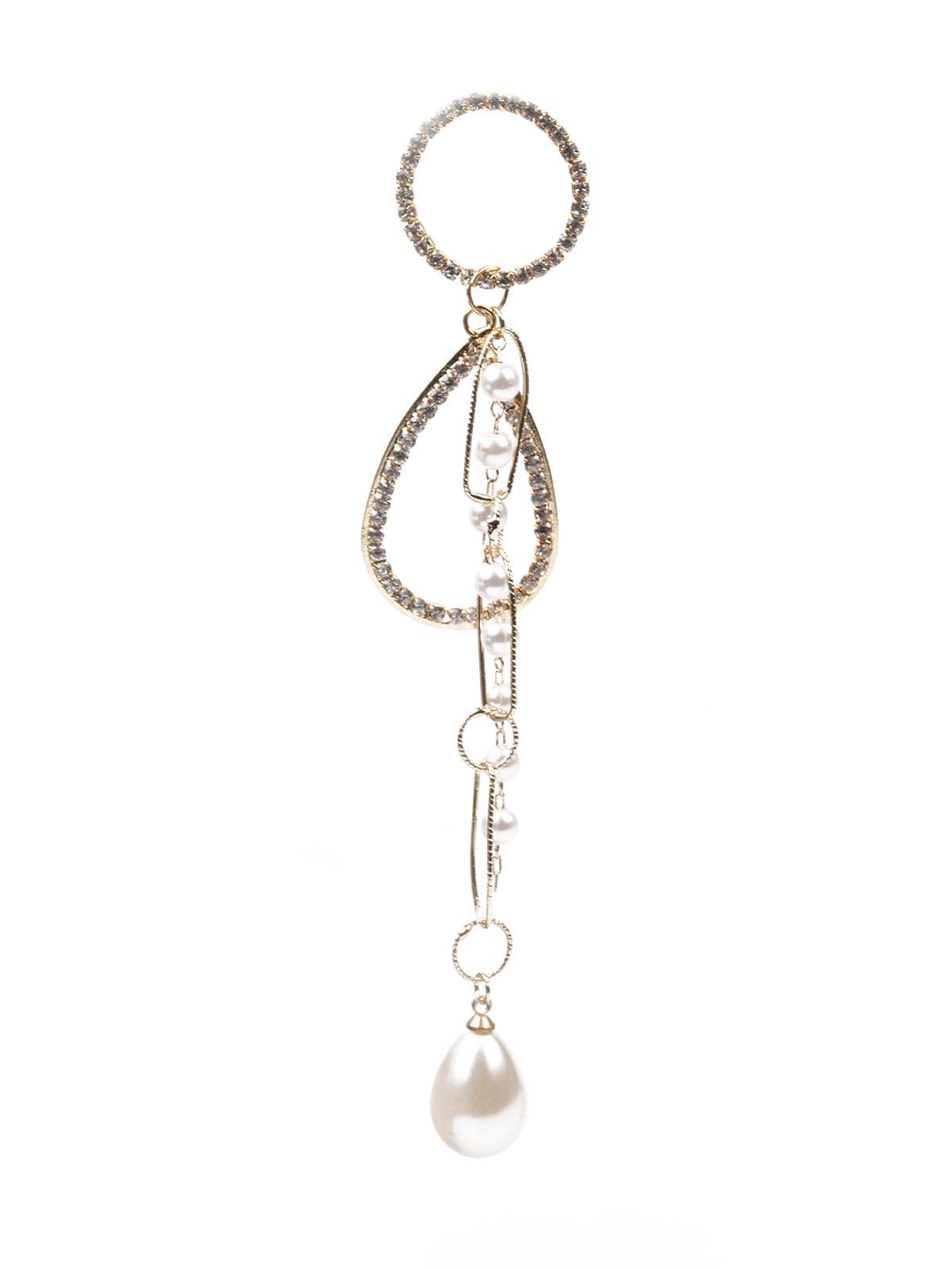 Women's White Faux Pearl Dangler Earrin