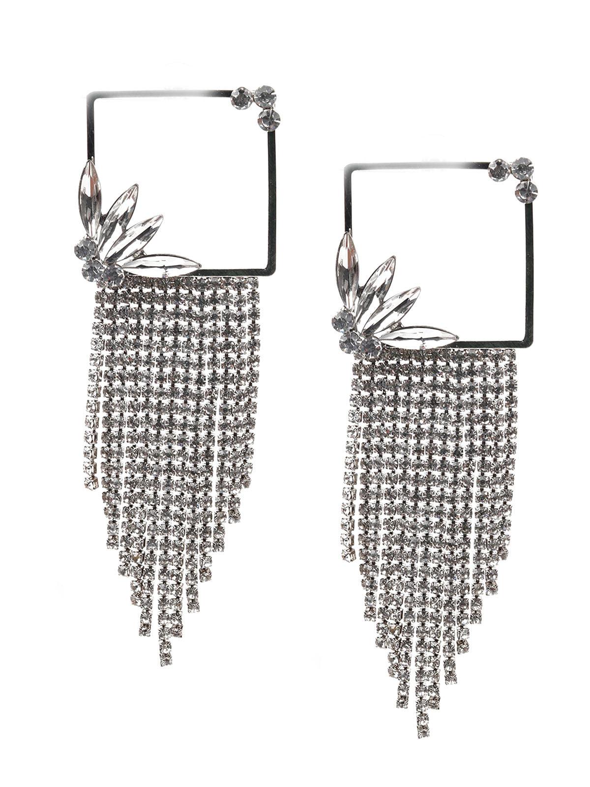 Women's White Faux Stone Dangle Earrin