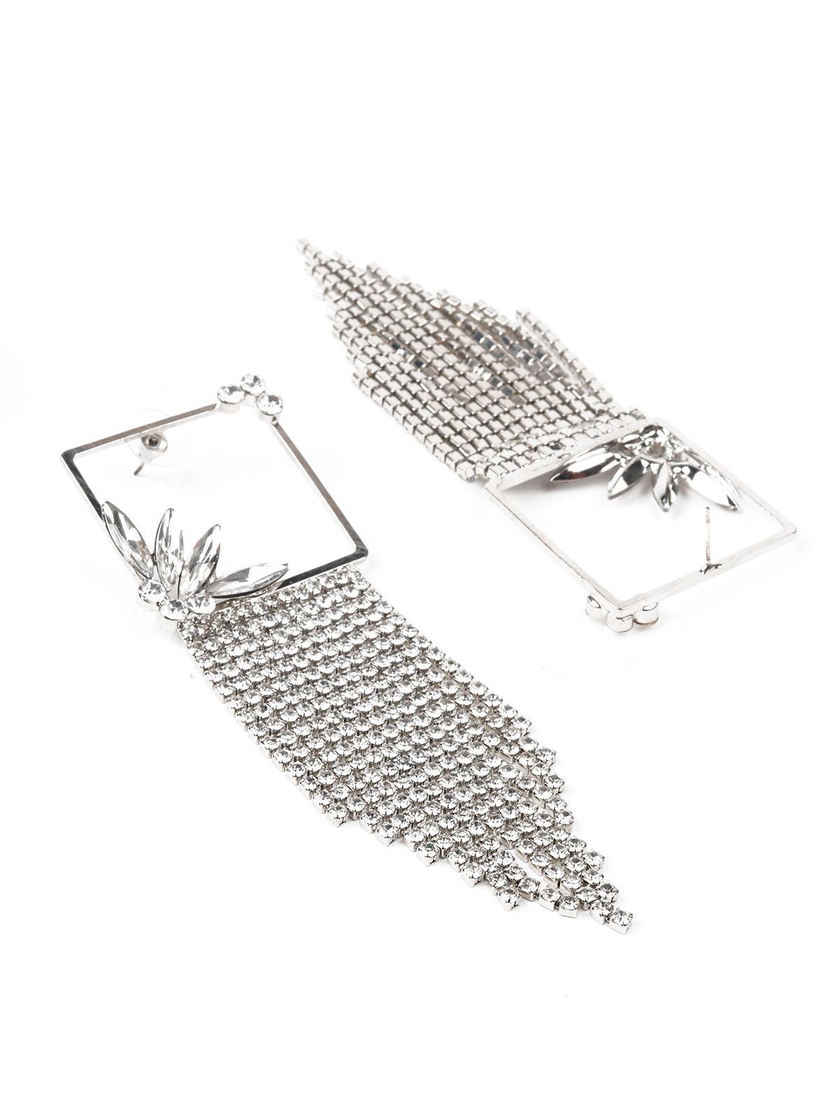 Women's White Faux Stone Dangle Earrin
