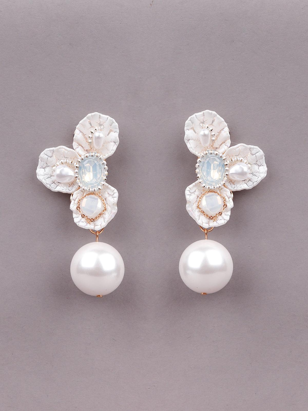 Women's White Gorgeous Stunning Statement Earring