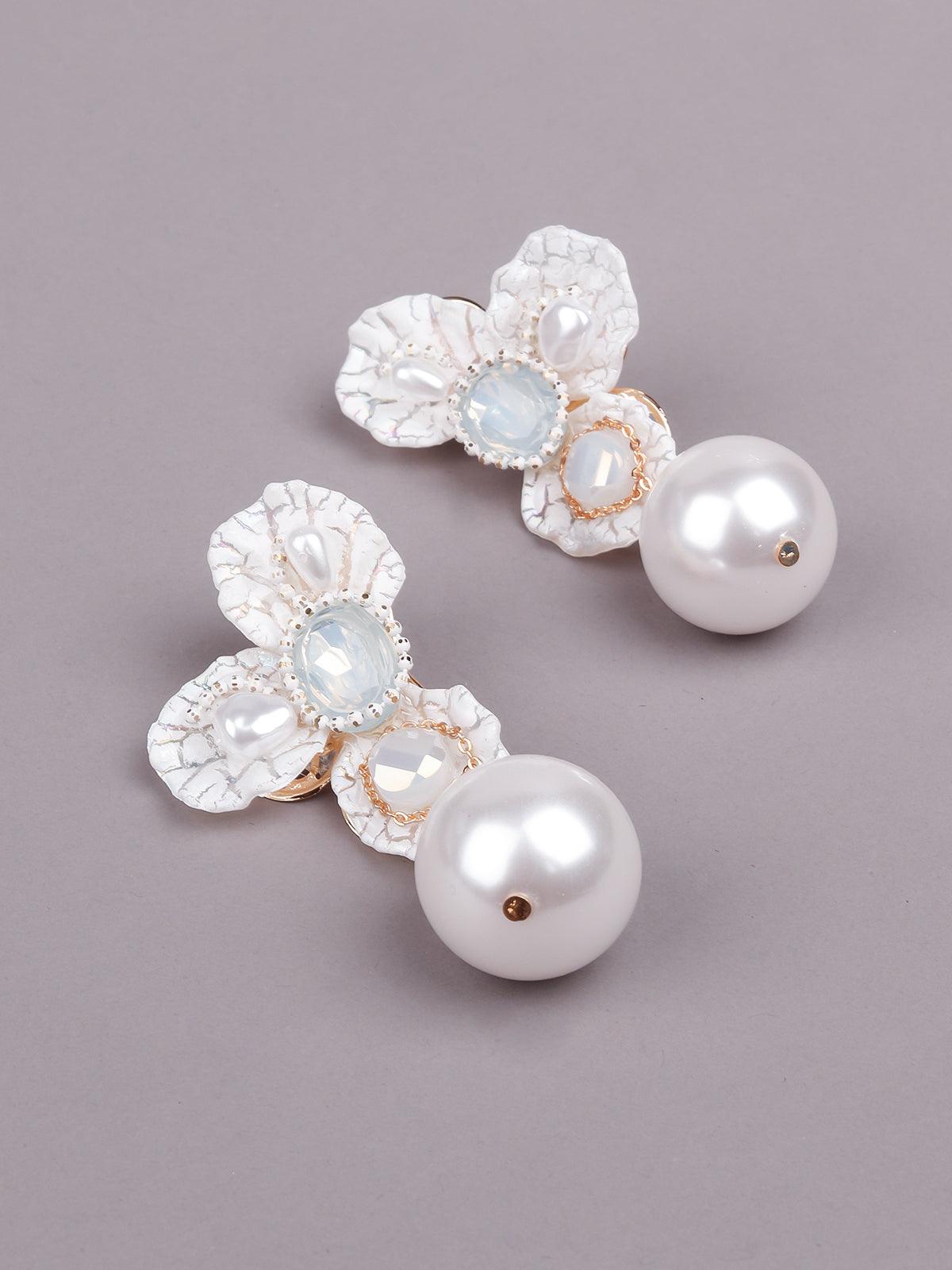 Women's White Gorgeous Stunning Statement Earring