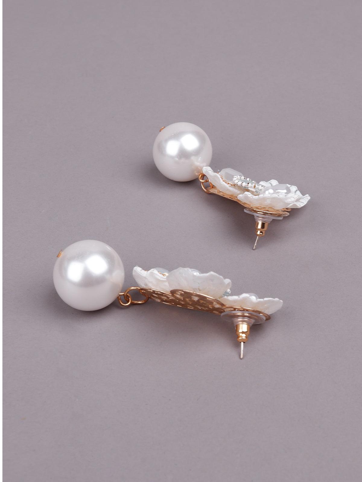 Women's White Gorgeous Stunning Statement Earring