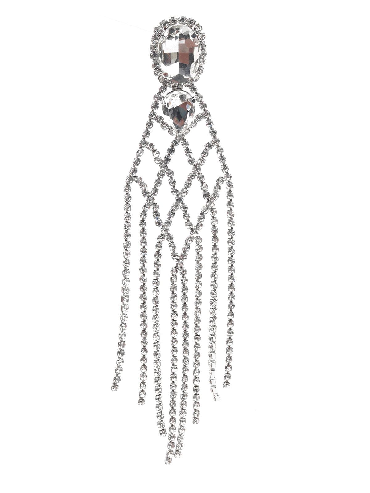 Women's White Interwoven Dangler Earring
