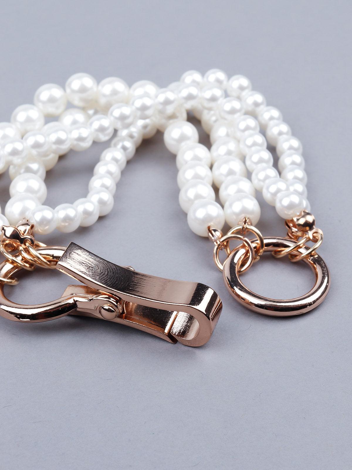 Women's White Multilayered Pearl Bracele