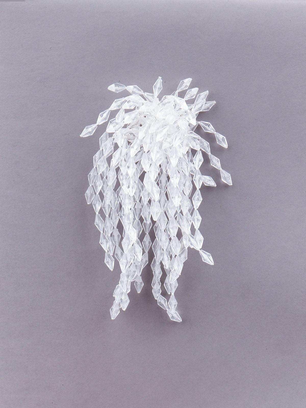 Women's White Overflowing Statement Earring