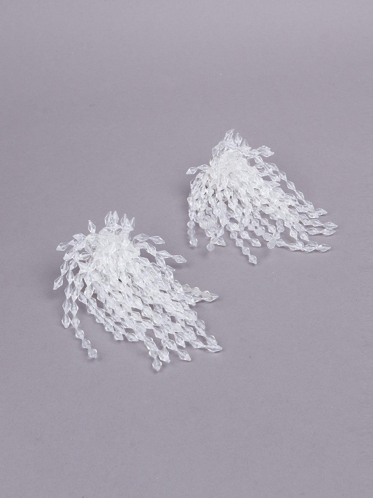 Women's White Overflowing Statement Earring