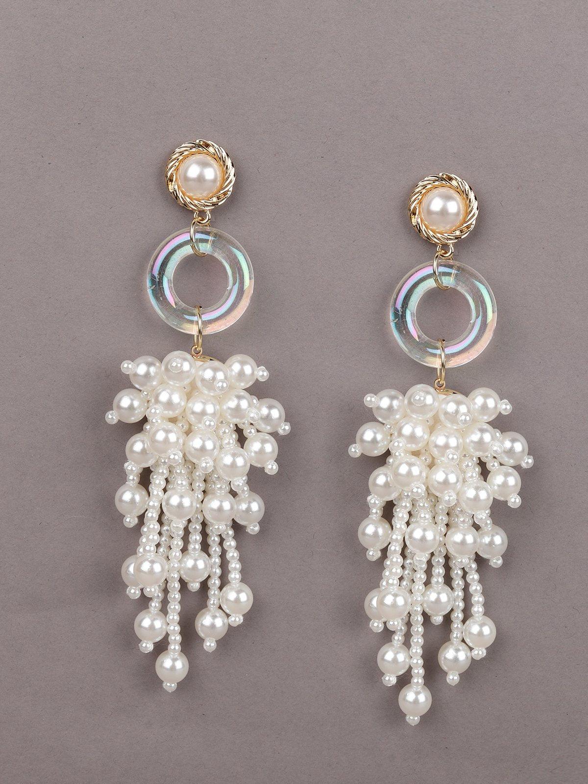 Women's White Pearl  Dangle Earring