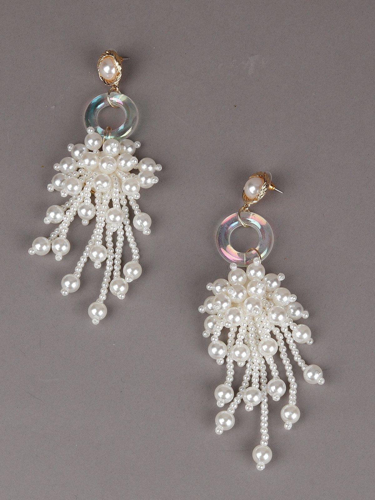 Women's White Pearl  Dangle Earring