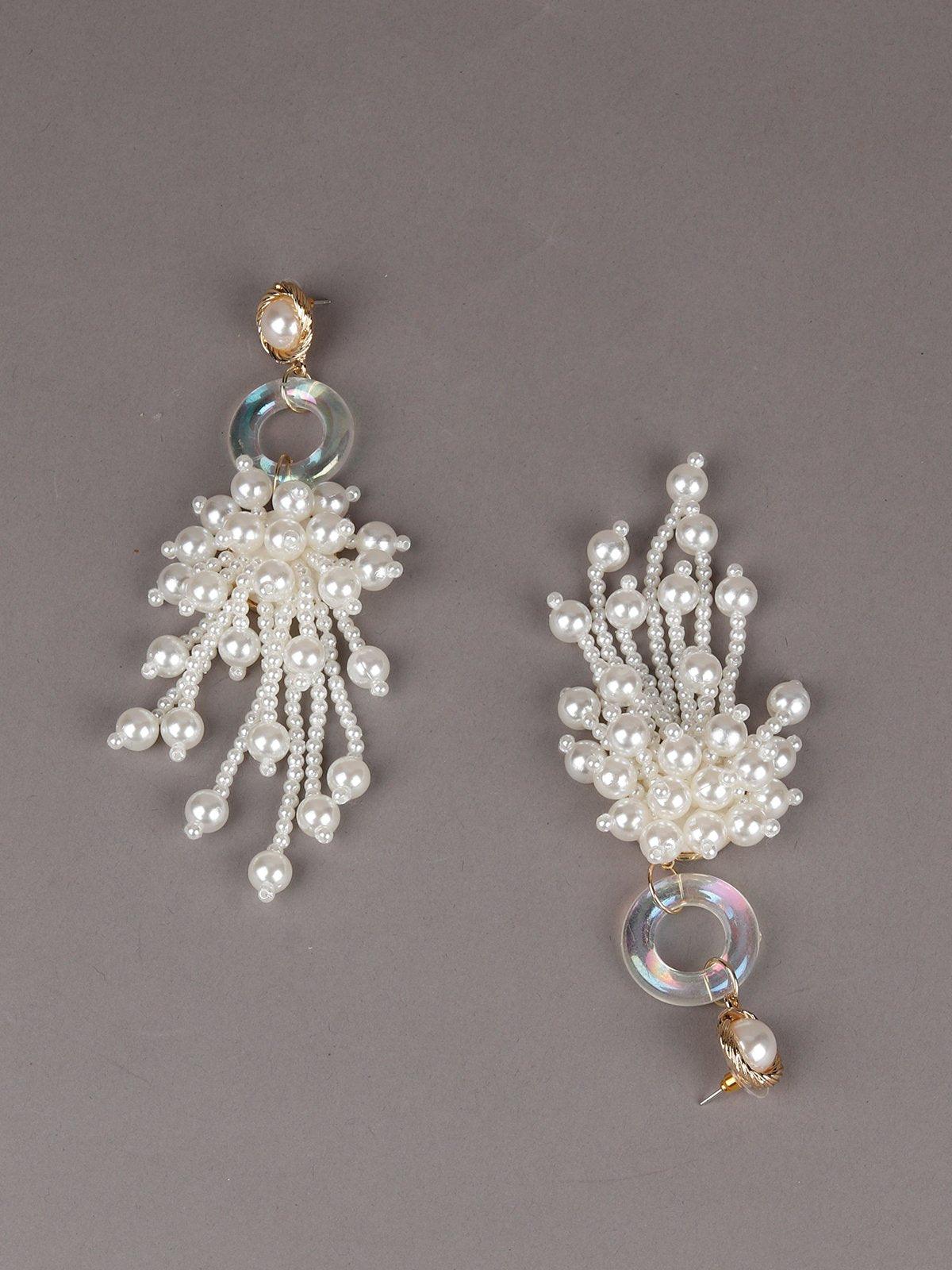 Women's White Pearl  Dangle Earring