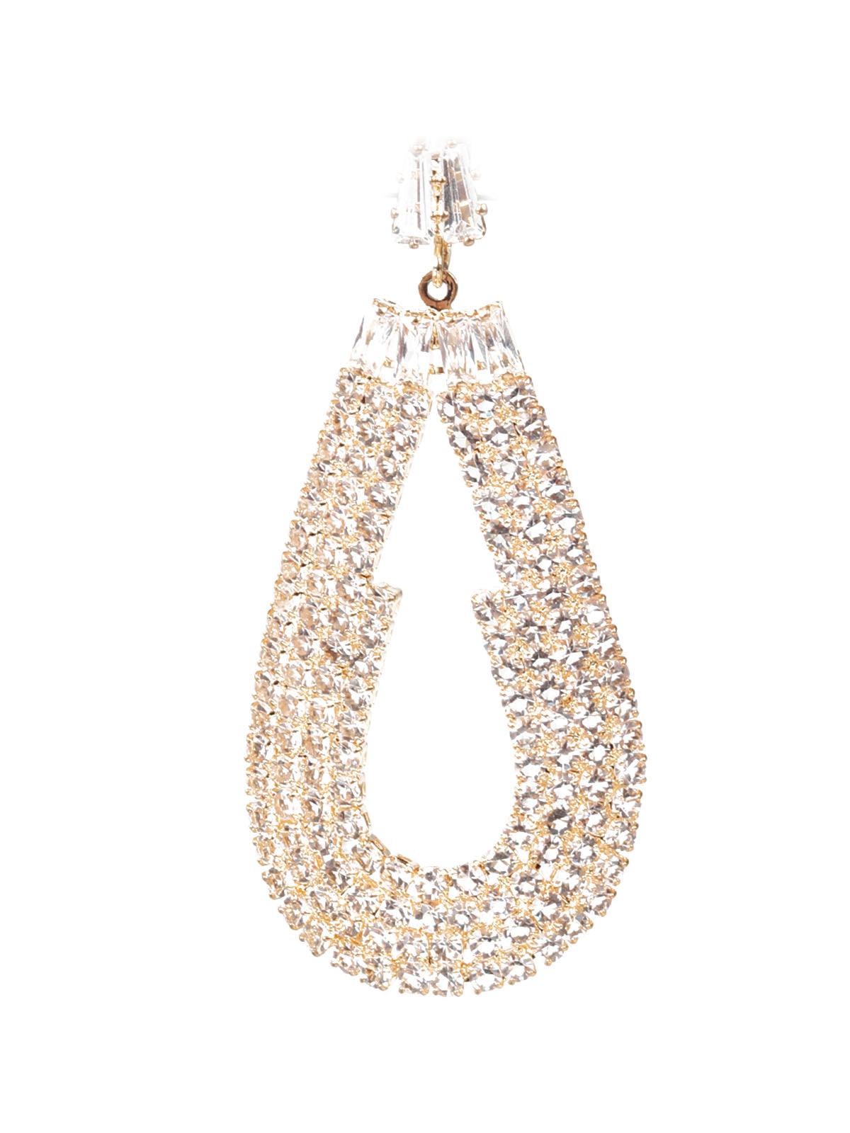 Women's White Stone Dangler Earrin