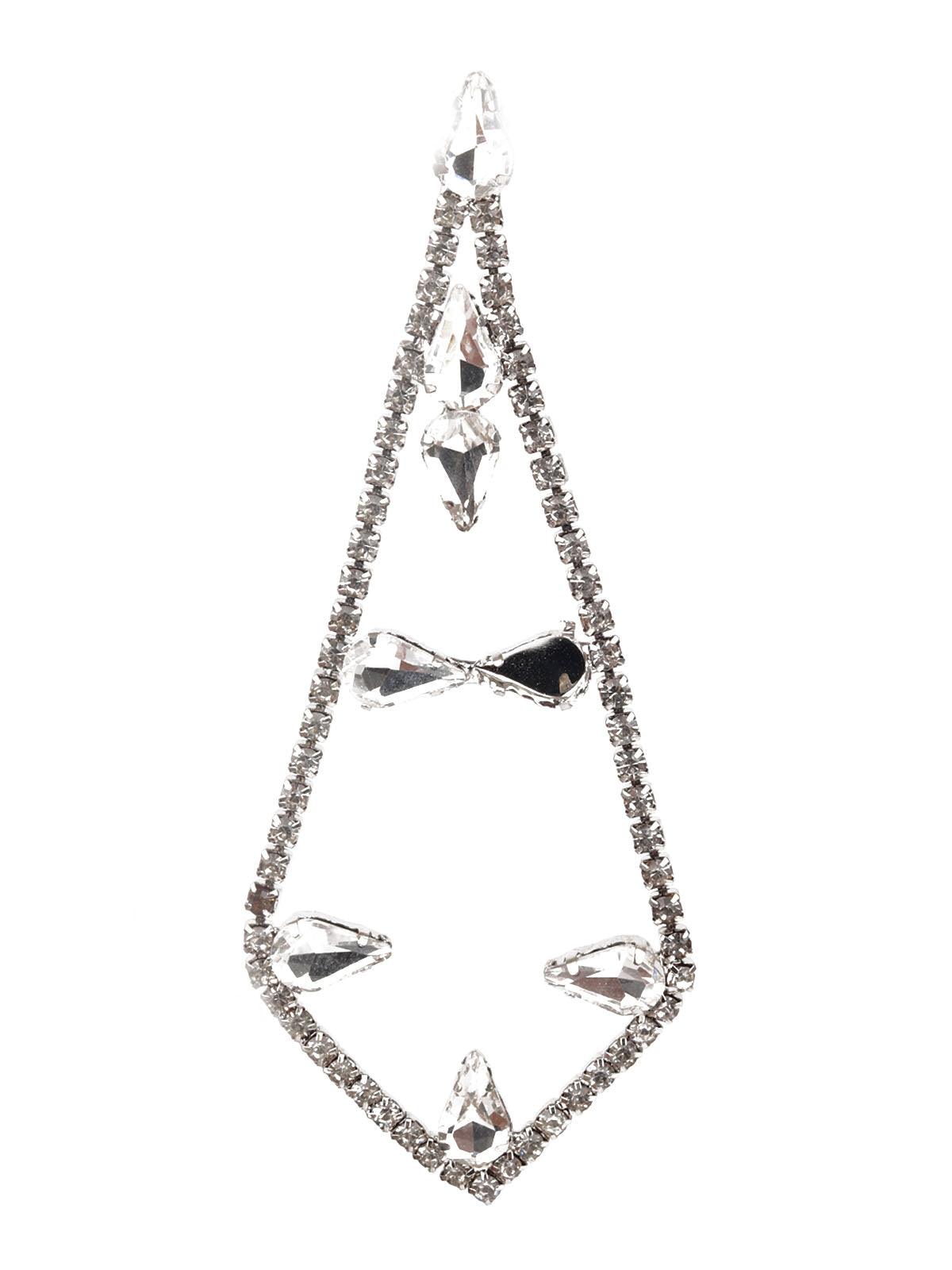 Women's White Stone Dangler Earrin