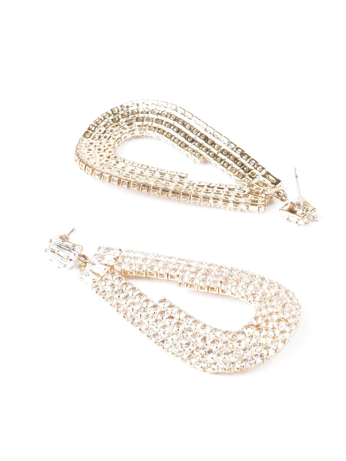 Women's White Stone Dangler Earrin