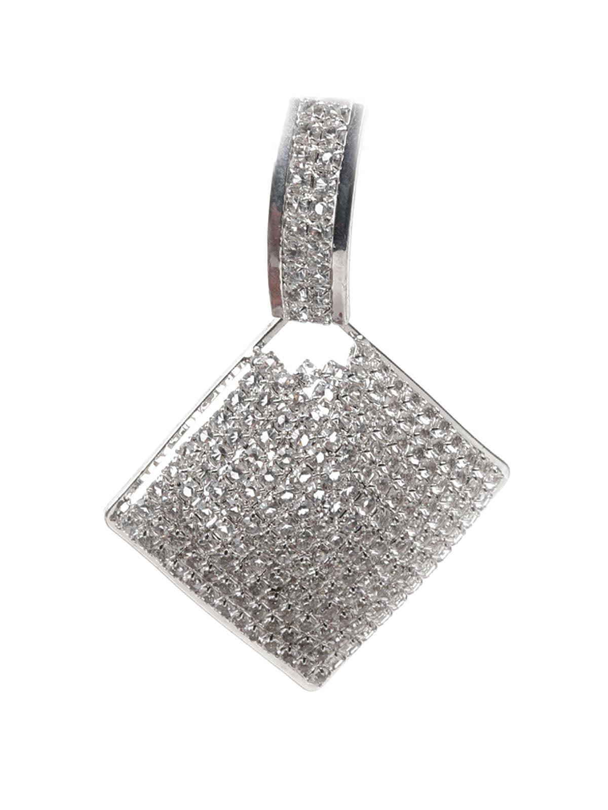 Women's White Stone Studded Dangle Earring