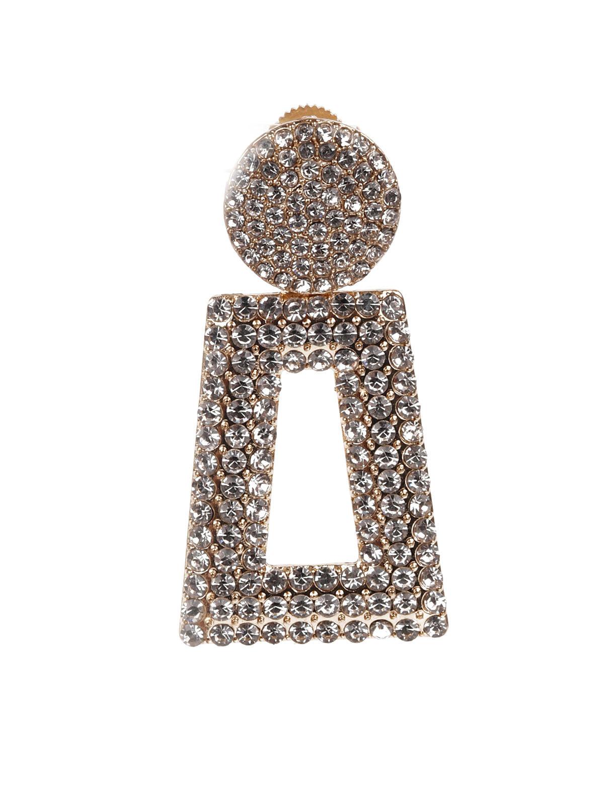Women's White Stone Studded Dangle Earring