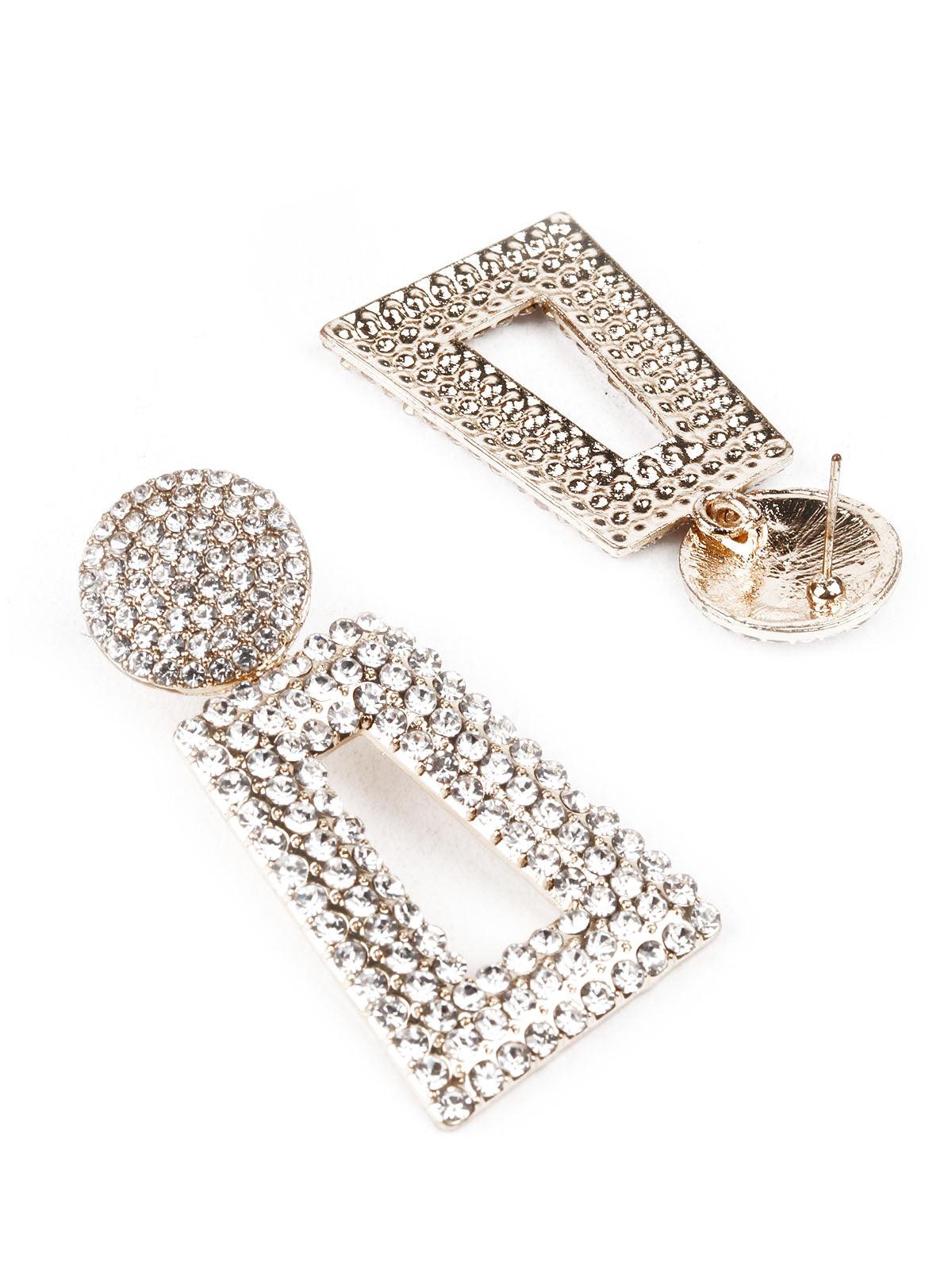 Women's White Stone Studded Dangle Earring