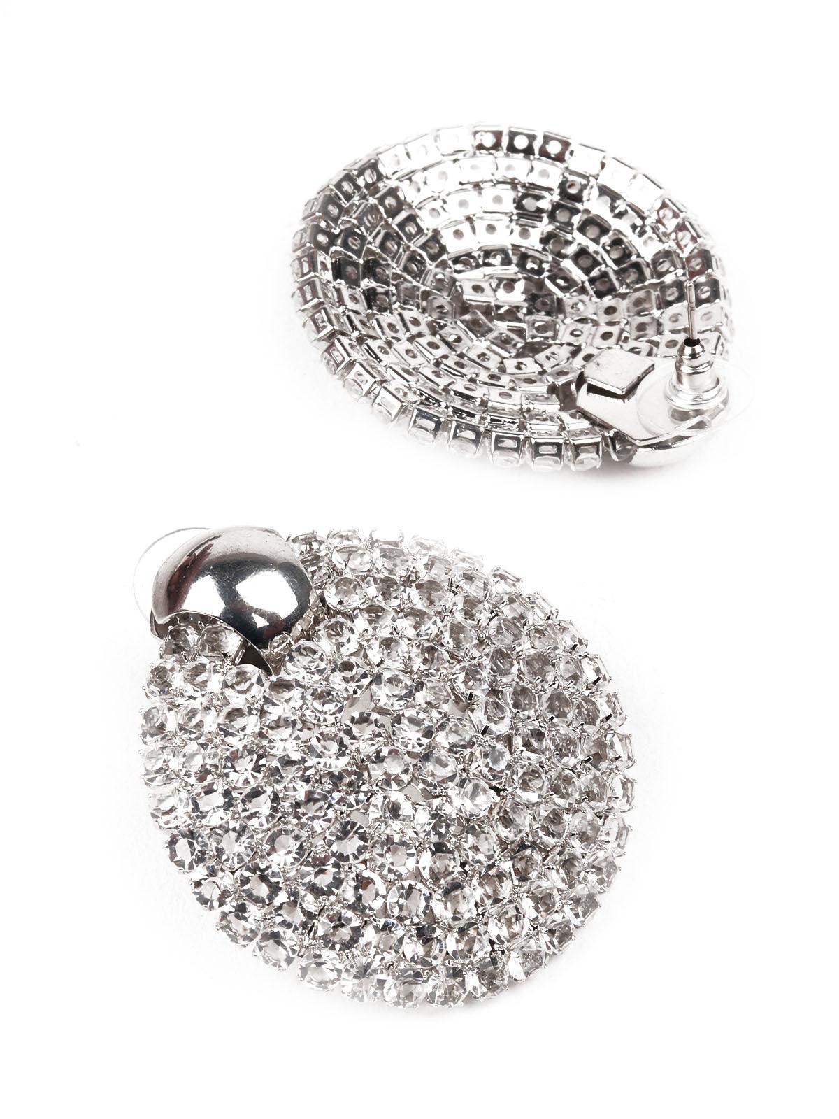 Women's White Stone Studded Earrin