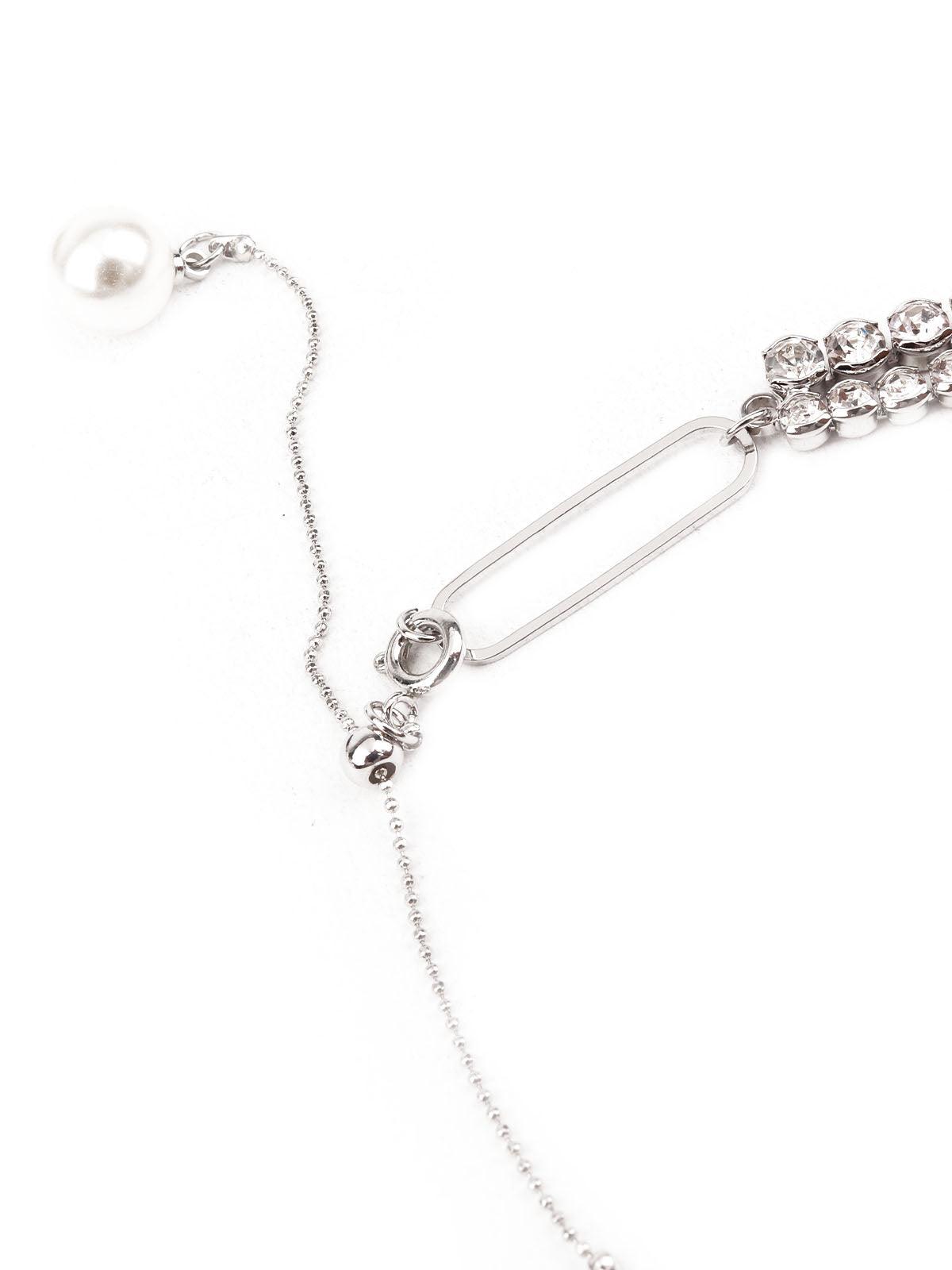 Women's White Stone Studded Neckpiec