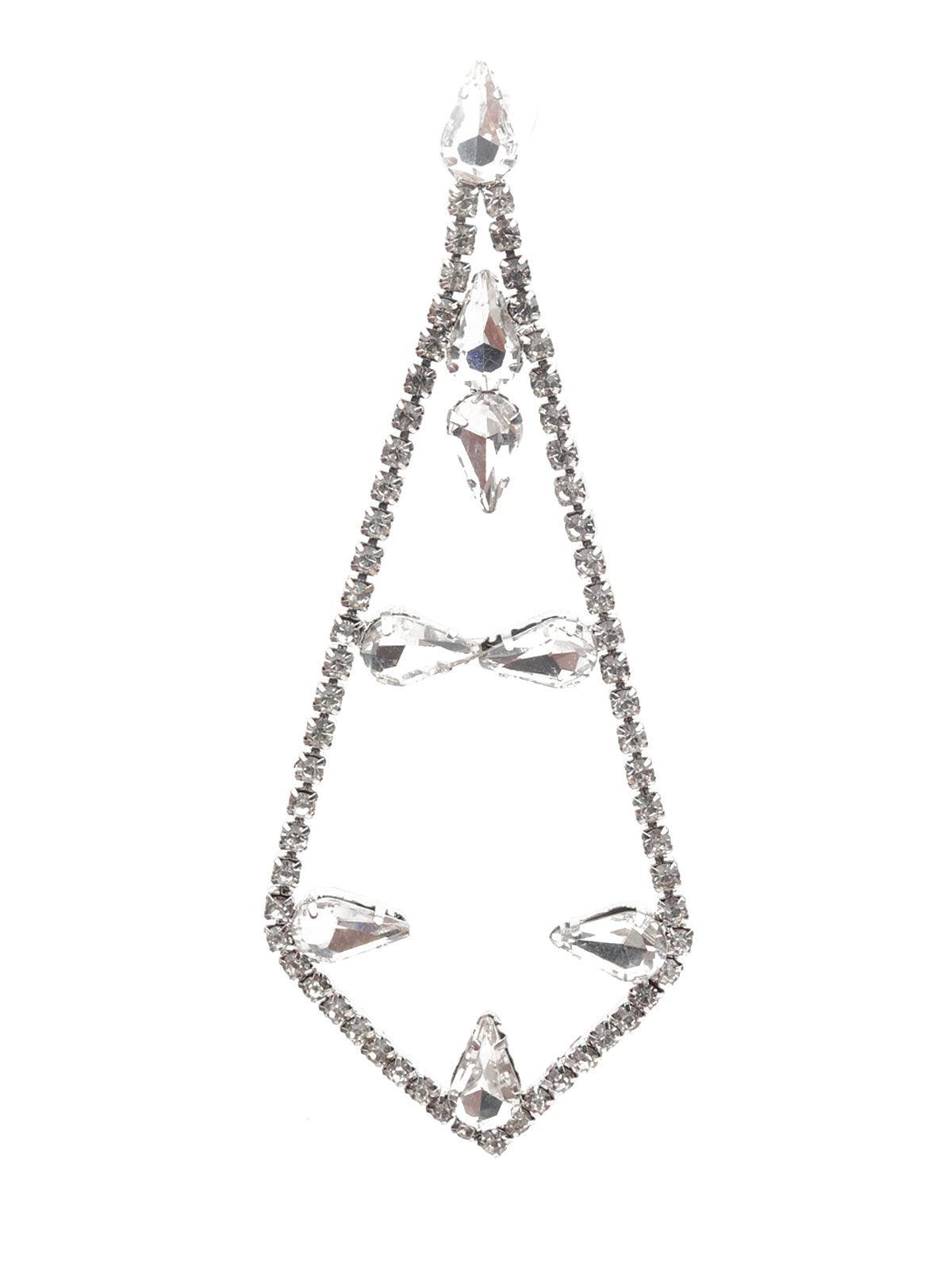 Women's White Studded Dangle Earring