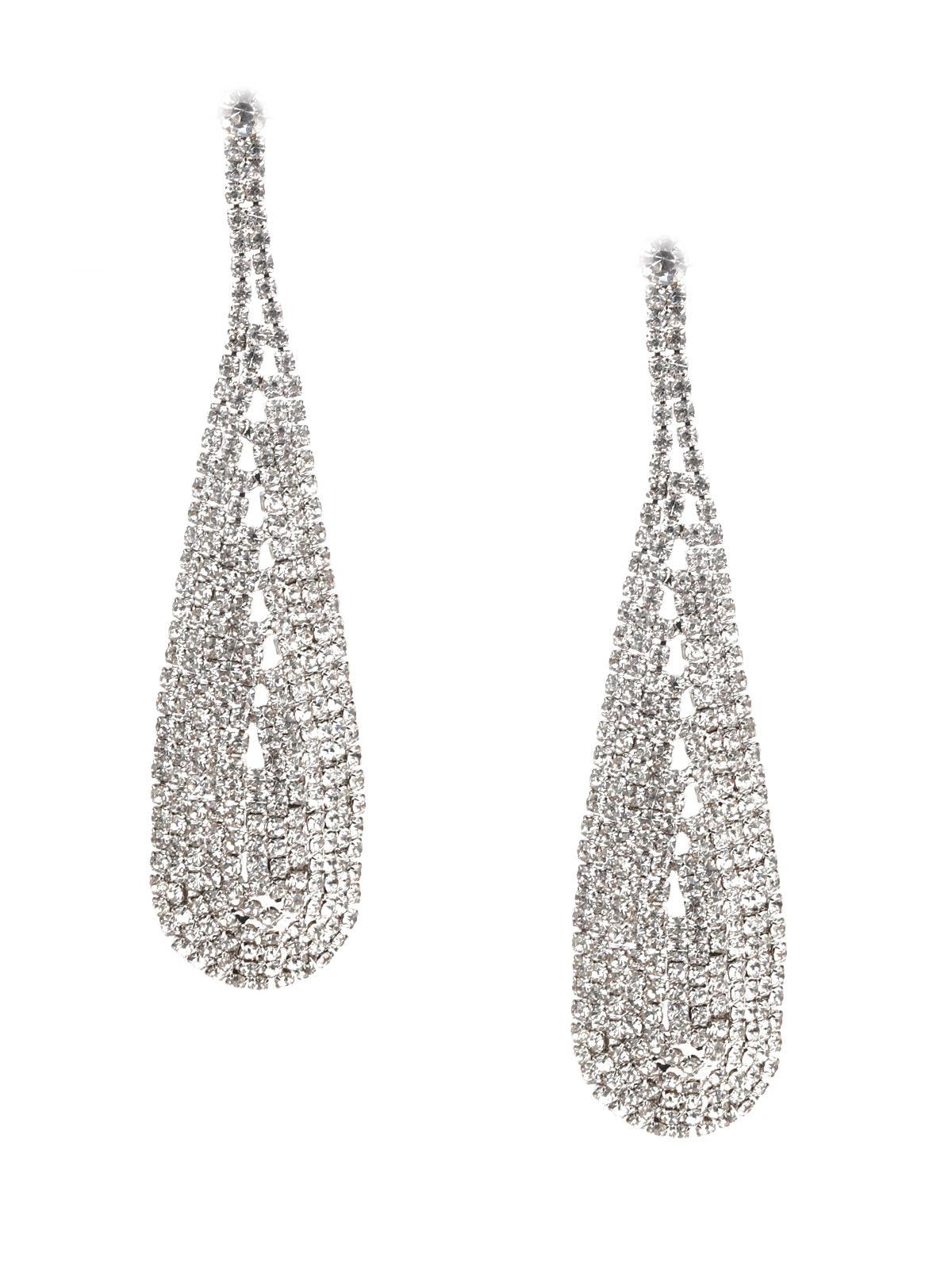 Women's White Teardrop Earring