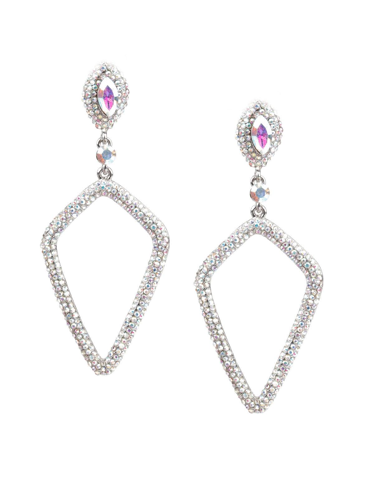 Women's White Teardrop Earring