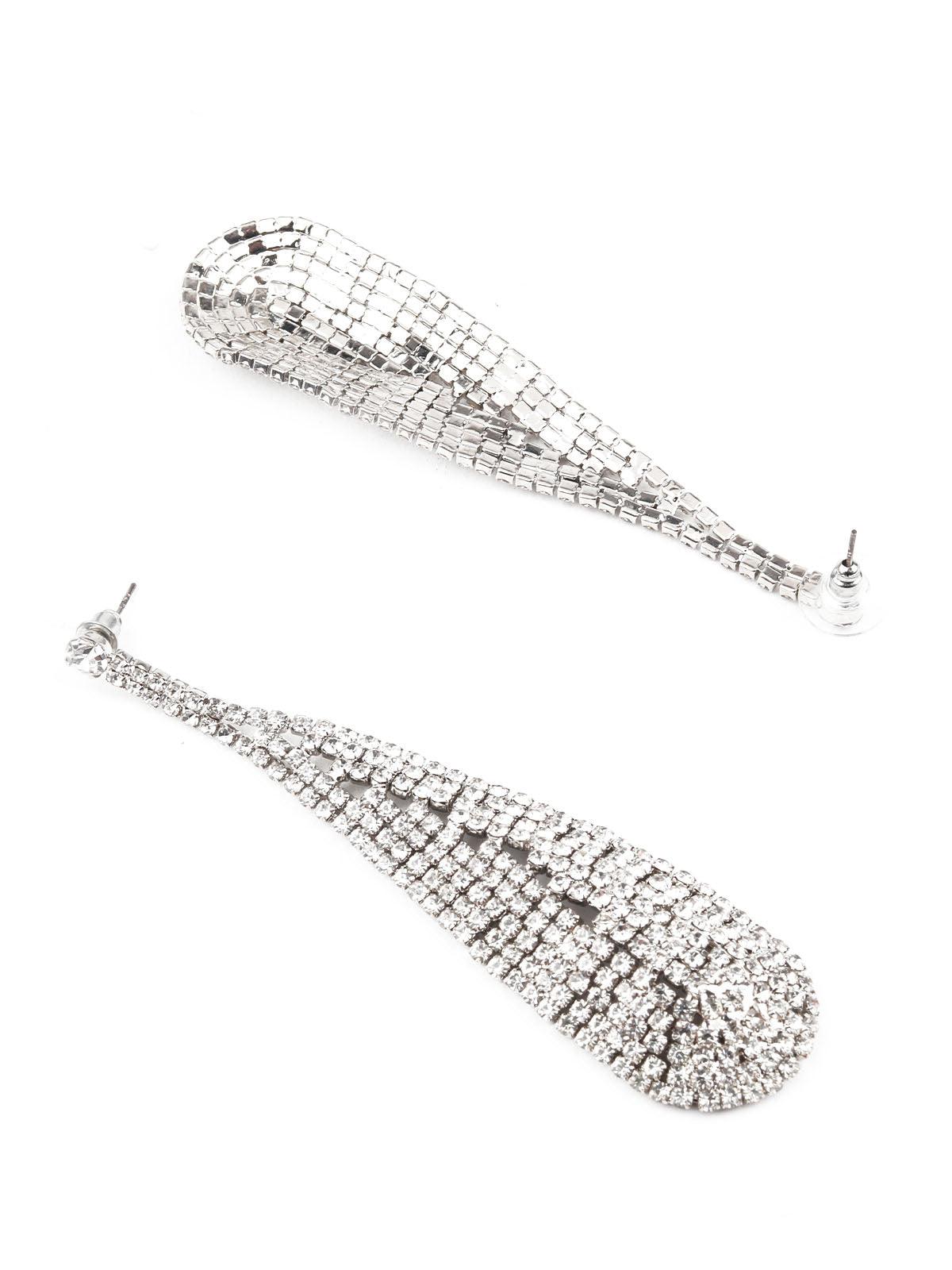 Women's White Teardrop Earring