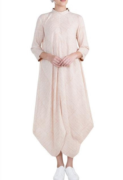 Women's Striped Cowled Dress - Nangalia Ruchira