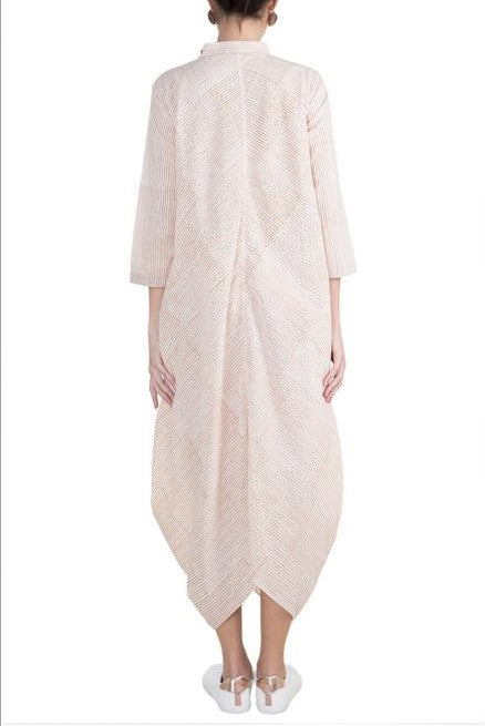 Women's Striped Cowled Dress - Nangalia Ruchira