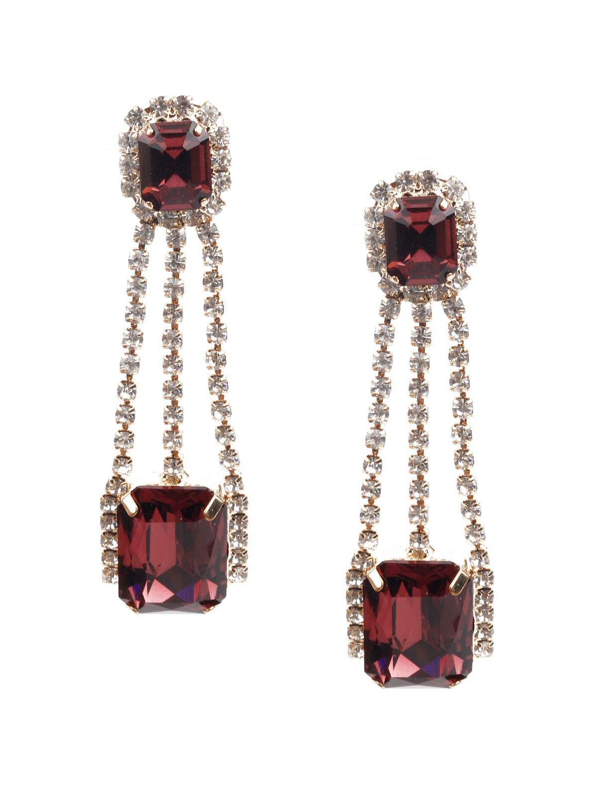 Women's Wine Color Drop Earring