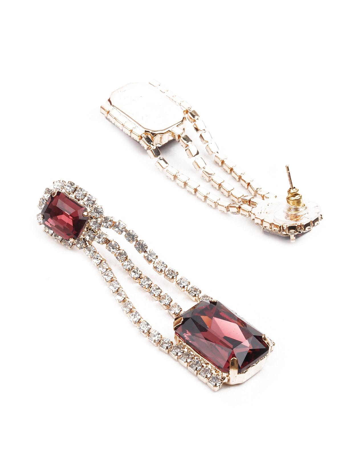 Women's Wine Color Drop Earring
