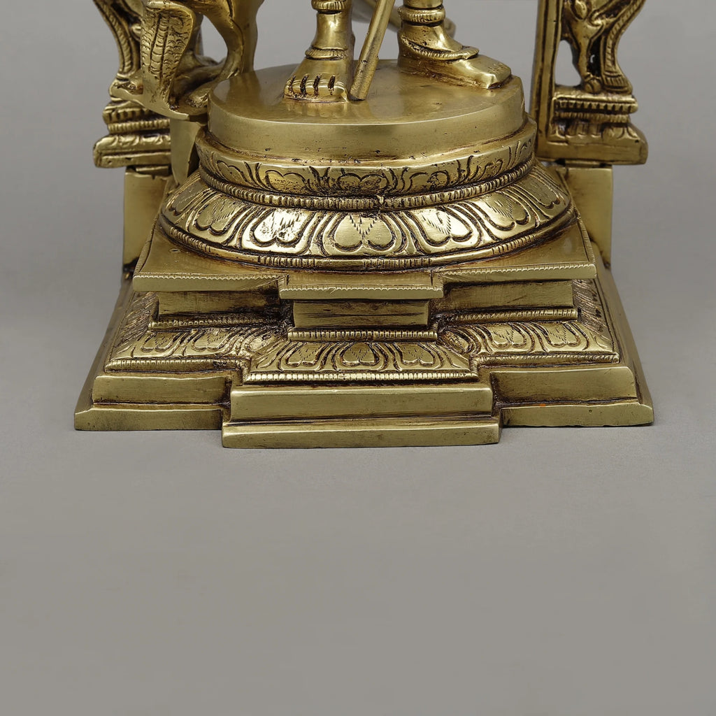 Brass Kartik with Peacock & Frame, Golden Finish, 16.5"