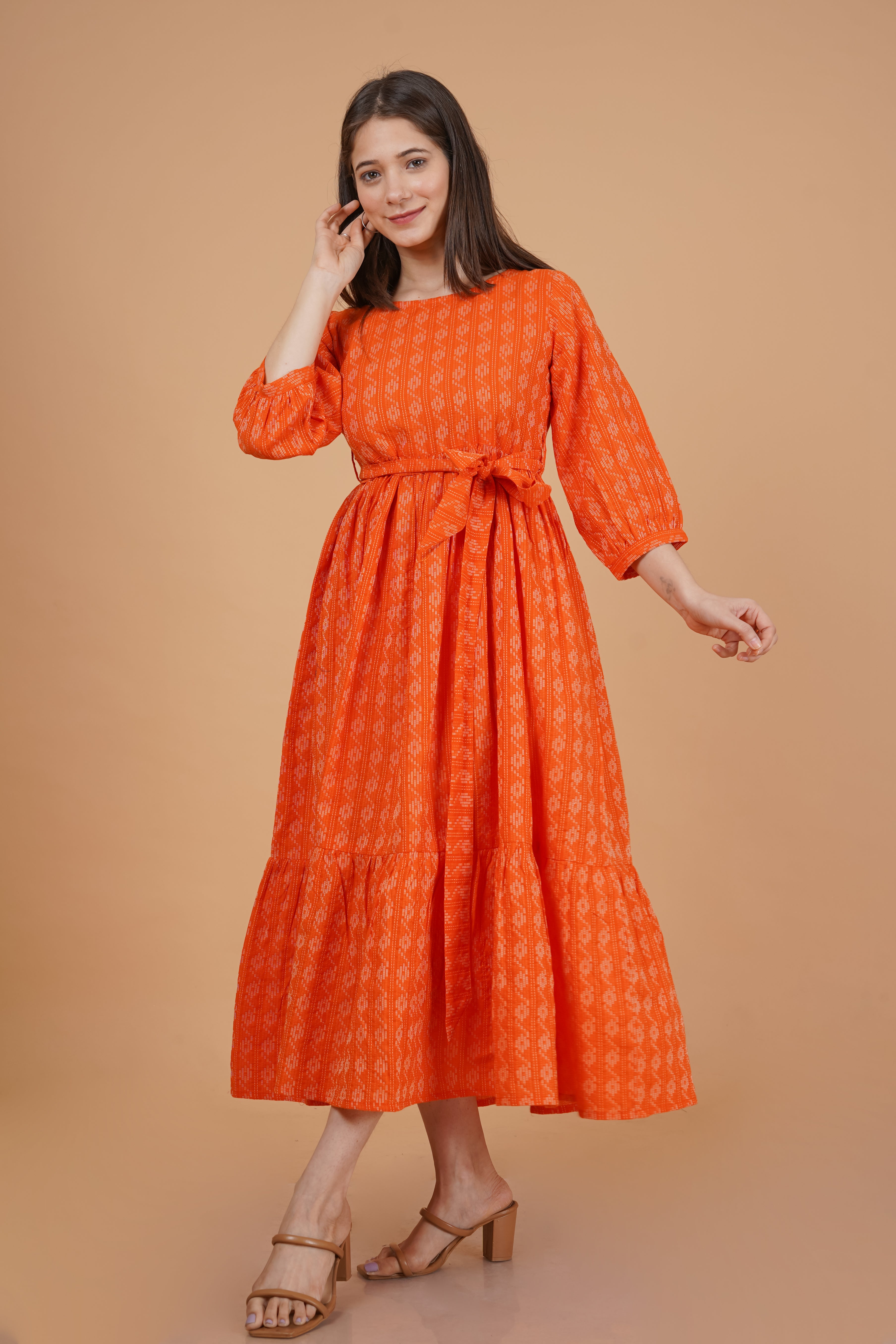orange dress for women western Western Dress Dress With Oranges On It Vibrant Orange Ombre Print Satan Off Shoulder Western Dress